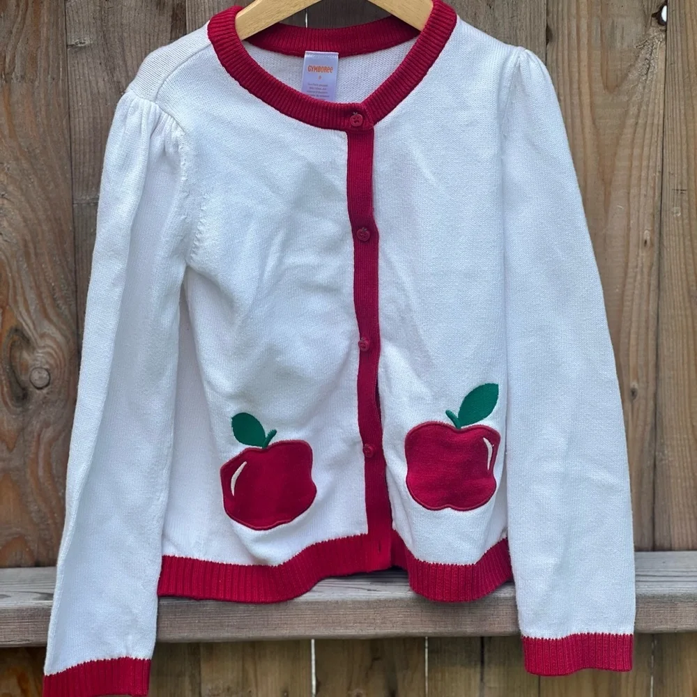 Gymboree Girls Appliqué Cardigan Apple 🍎 Orchard